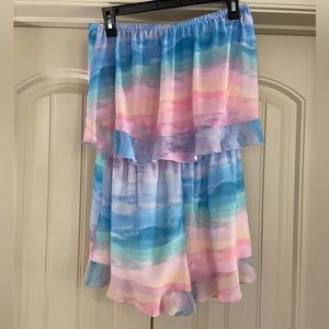 SMYM Thelma Ruffle Romper in Mumaid Wave NWT